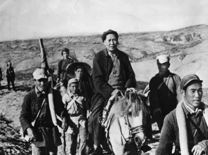 Chairman Mao Prints: Chairman Mao Zedong Print on Horseback, Northern China, 1947