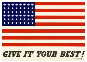 1942 American Patriotic Print: Give It Your Best