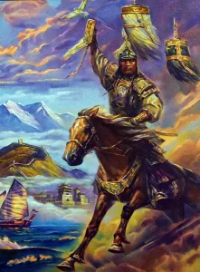 Genghis Khan Print, a portrait of the Mongol Empire founder