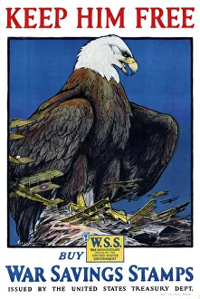 USA: Keep Him Free'. First World War propaganda poster, Philadelphia, c. 1918 USA: Keep Him Free'. First World War propaganda poster, Philadelphia, c. 1918