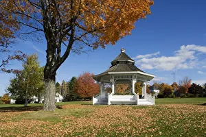 USA, New Hampshire, New London, bandstand in park USA, New Hampshire, New London, bandstand in park