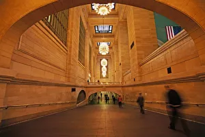 USA, New York, Manhattan, Grand Central Terminal, people walking through corridor USA, New York, Manhattan, Grand Central Terminal, people walking through corridor