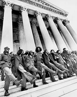 <b class=qtipBold><figcaption>Vets Protest War</figcaption></b><br>Washington, D.C., April 22, 1971 Viet Nam veterans, who are opposed to the war in Viet Nam, demonstrate on the steps of the Supreme Court Building.<br><em>© Underwood Archives/UIG</em> Vets Protest War