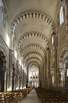 Vezelay basilica nave Nef of la Basilique of Vezelay Vezelay basilica nave Nef of la Basilique of Vezelay
