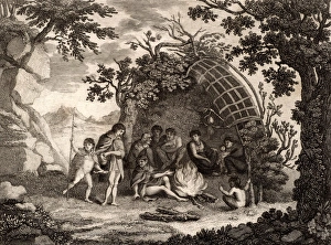 View of the Indians of Terra Del Fuego with a representation of a Hut, and their View of the Indians of Terra Del Fuego with a representation of a Hut, and their