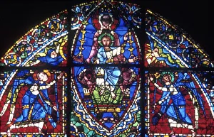 Virgin and Child flanked by angels. Chartres Cathedral, France. French Gothic. 12th Virgin and Child flanked by angels. Chartres Cathedral, France. French Gothic. 12th