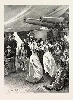 A Visit Of The Channel Squadron To Cadiz: Two Spanish Ladies Dancing The Sevillana At An At Home On Board Ship
