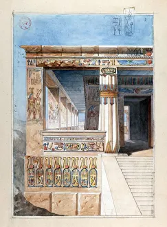 Watercolour of part of an Ancient Egyptian temple. Nestor l'Hote (1804-1842) Watercolour of part of an Ancient Egyptian temple. Nestor l'Hote (1804-1842)