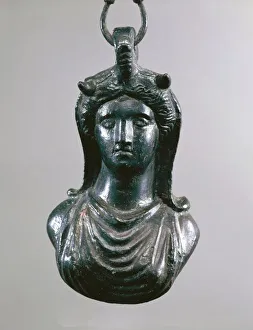 Weight shaped as head of Mercury wearing petasus, from Pompei Weight shaped as head of Mercury wearing petasus, from Pompei