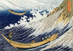 Hokusai Gallery: A Wild Sea at Choshi: From One Thousand Pictures of the Ocean c1833. Katsushika Hokusai