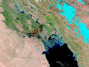 Winter rains and possibly melting snow from Iran's Zagros Mountains fill the marshes Winter rains and possibly melting snow from Iran's Zagros Mountains fill the marshes