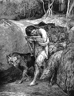 The Wolf-Charmer. Illustration by John La Farge published New York 1881. Belief in The Wolf-Charmer. Illustration by John La Farge published New York 1881. Belief in