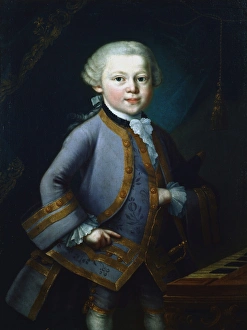 Wolfgang Amadeus Mozart, aged 7, in gala dress. Art Prints