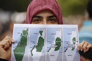 Woman demonstrating against Israeli occupation Woman demonstrating against Israeli occupation
