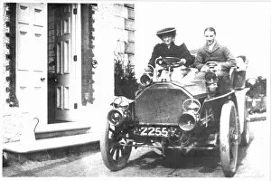 Woman driver at wheel of 1906 Crossley