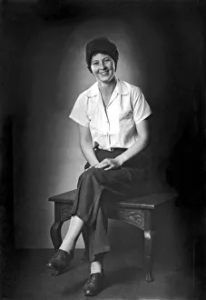 <b class=qtipBold><figcaption>Woman Wartime Worker</figcaption></b><br>Dayton, Ohio: October, 1944. Frankie McCoy, a skilled worker at the airplane factory in Dayton. Here she is wearing work slacks, steel toed shoes, and a safety cap. She is the great great granddaughterof Asa Harmon McCoy, who was the first to be killed in the famous Hatfields and McCoys feud.<br><em>© Underwood Archives/UIG</em> Woman Wartime Worker