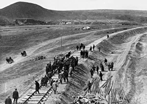 Workers laying track for the turkistano-siberian railroad line (1927-1930) Workers laying track for the turkistano-siberian railroad line (1927-1930)