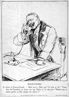 World War I 1914-1918. Misunderstanding, cartoon of Wilhelm II, German Emperor World War I 1914-1918. Misunderstanding, cartoon of Wilhelm II, German Emperor