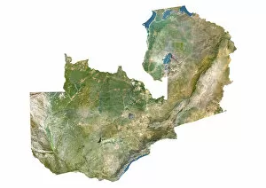 Maps Collection: Zambia, Satellite Image