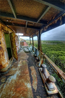 An abandoned and derelict old fishing Trawler lies deep in mangrove swamps near Tooradin An abandoned and derelict old fishing Trawler lies deep in mangrove swamps near Tooradin