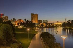 Adelaide City at twilight time, South Australia