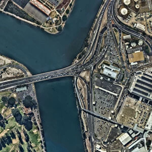 Aerial view of road junction. Sydney, Australia