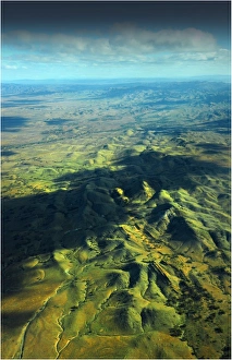 Aerial view of the rugged mountain ranges of the Southern Flinders Ranges in South Australia Aerial view of the rugged mountain ranges of the Southern Flinders Ranges in South Australia