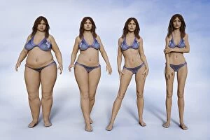 Images Dated 5th September 2017: anorexia, ar, augmented reality, bikini, body image, brunette, change, color image