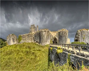 Approaching storm at Corfe Castle, Dorset England Approaching storm at Corfe Castle, Dorset England