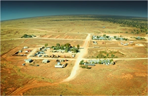 Areial view of the tiny settlement of Innamincka, outback South Australia Areial view of the tiny settlement of Innamincka, outback South Australia