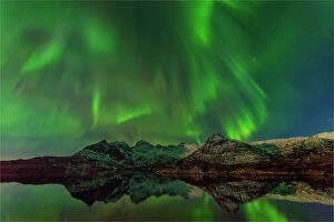 Aurora Borealis Gallery: Aurora Borealis or Northern Lights in the Lofoten Peninsular, Arctic circle, Norway