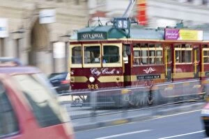 Images Dated 14th May 2006: Australia, Victoria, Melbourne, streetcar (blurred motion)