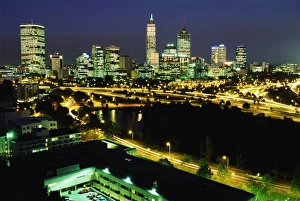 Australia, Western Australia, Perth, cityscape and skyline at night Australia, Western Australia, Perth, cityscape and skyline at night