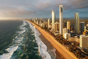Gold Coast Collection: Beach and skyline at sunrise, Gold Coast, Australia