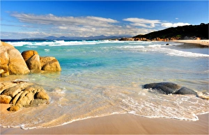 Beer Barrel beach, near the town of St. Helens in north east Tasmania Beer Barrel beach, near the town of St. Helens in north east Tasmania