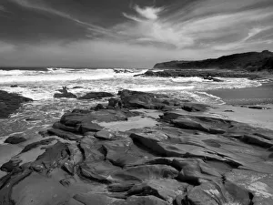 Black and white image of coast at Cape Otway Black and white image of coast at Cape Otway