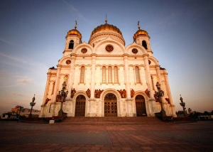 Cathedral of Christ the Saviour close up sunset Cathedral of Christ the Saviour close up sunset