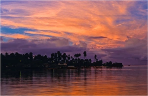 Coastal twilight on The Island of Upolu, Western Samoa Coastal twilight on The Island of Upolu, Western Samoa