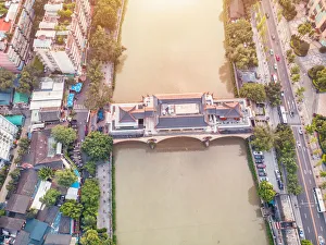 Drone photo of the Anshun Bridge in Chengdu Drone photo of the Anshun Bridge in Chengdu