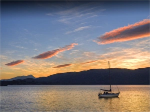 Dusk over lake Te-Anau, New Zealand, south island Dusk over lake Te-Anau, New Zealand, south island