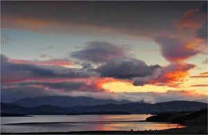 Dusk near Port Sorell, with view to Mount Wellington, Tasmania Dusk near Port Sorell, with view to Mount Wellington, Tasmania