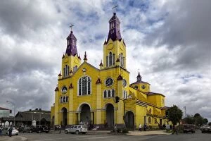 Unique Gallery: The Facade of Church of San Francisco, Castro, Chiloe Island, Los Lagos Region, Chile, South America
