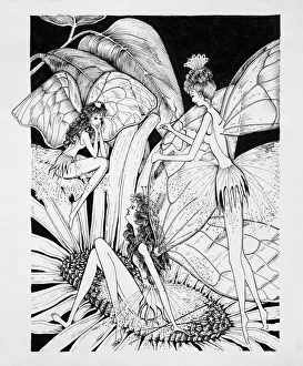 Fairies on a daisy Original Artwork Fairies on a daisy Original Artwork
