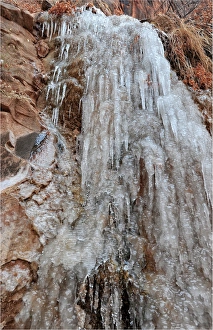 Frozen waterfall Zion national Park in south western United States Frozen waterfall Zion national Park in south western United States