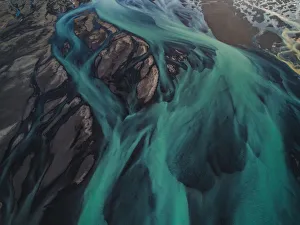 Aerial Views Gallery: Glacial flows, Iceland