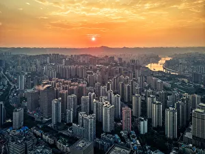 Gorgeous Sunset view in Chongqing, China Gorgeous Sunset view in Chongqing, China