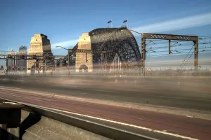 Images Dated 25th August 2014: Harbour Bridge rush hour blurred traffic