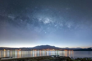 Light Pollution Gallery: Hobart, Tasmania by night, under the Milky Way