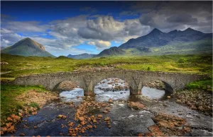 Prints of The historic bridge at Sligachan, Isle of Skye, Inner Hebrides, Scotland Related Prints: The Historic Bridge at Sligachan Print