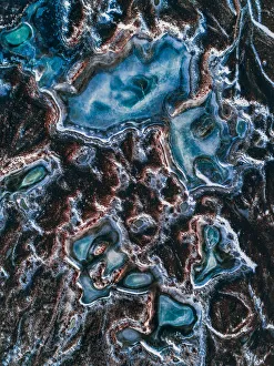 Aerial Views Gallery: Ice pools in Hof, Iceland